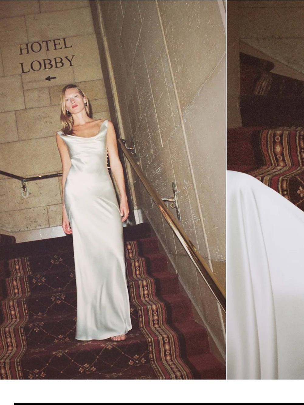 Reformation Satin Slip Dress in Ivory